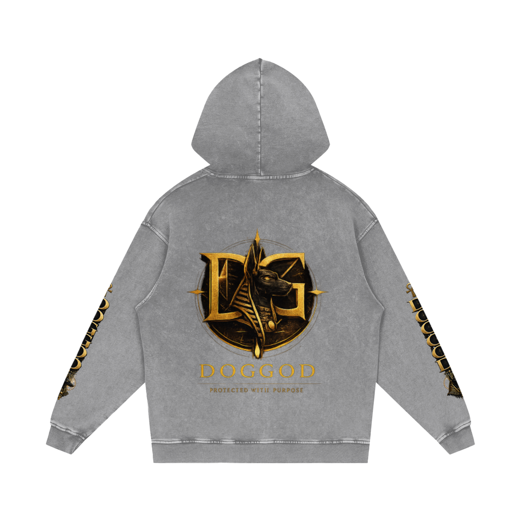 "DOGGOD LOGO" Snow Washed Loose Cotton Hoodie