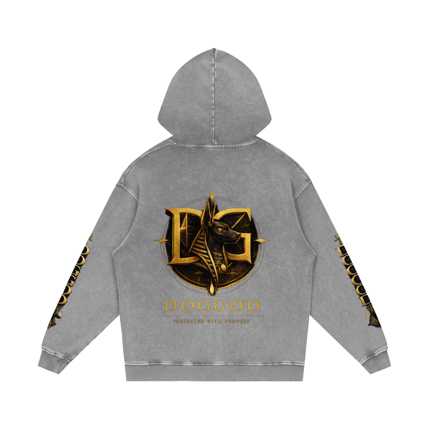 "DOGGOD LOGO" Snow Washed Loose Cotton Hoodie