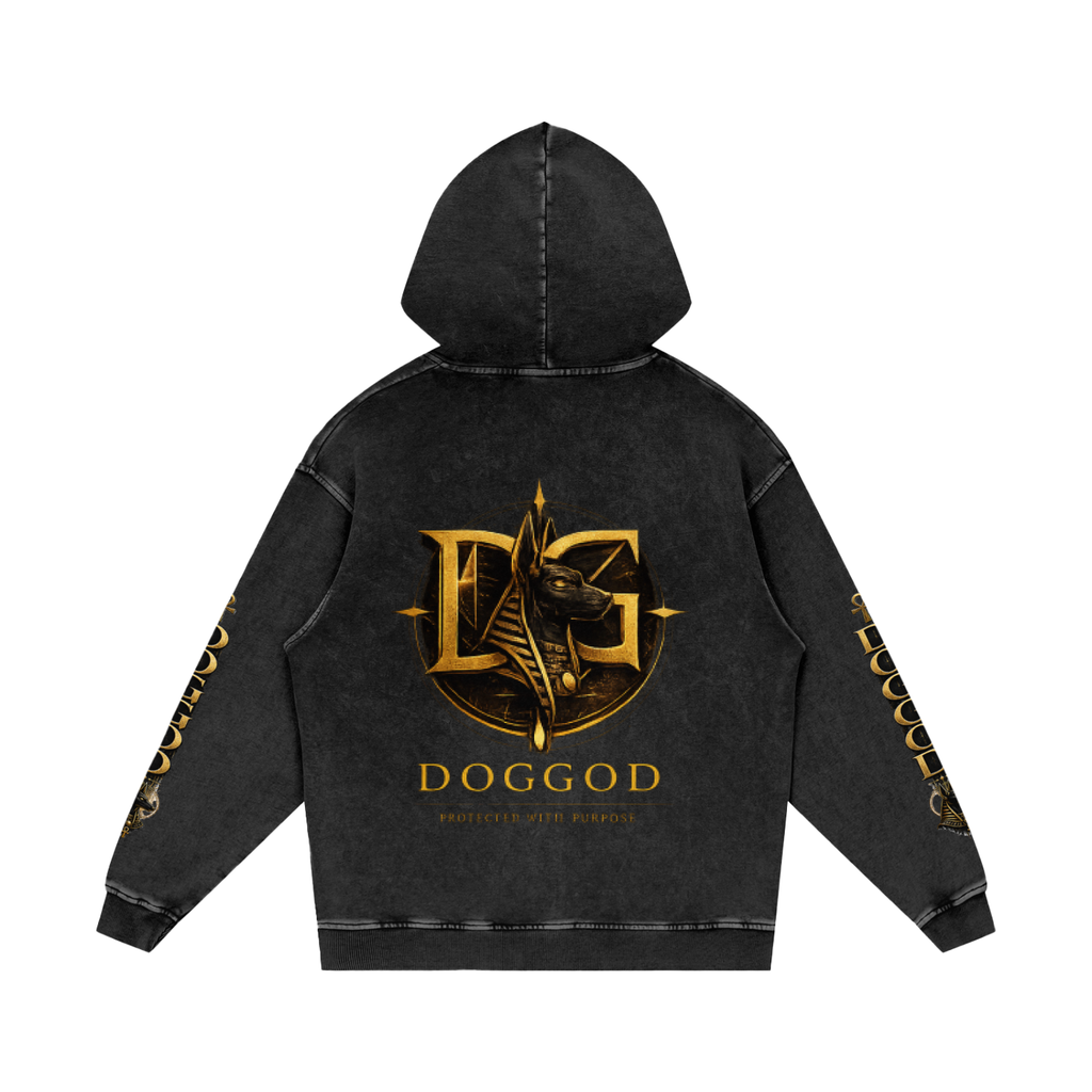 "DOGGOD LOGO" Snow Washed Loose Cotton Hoodie